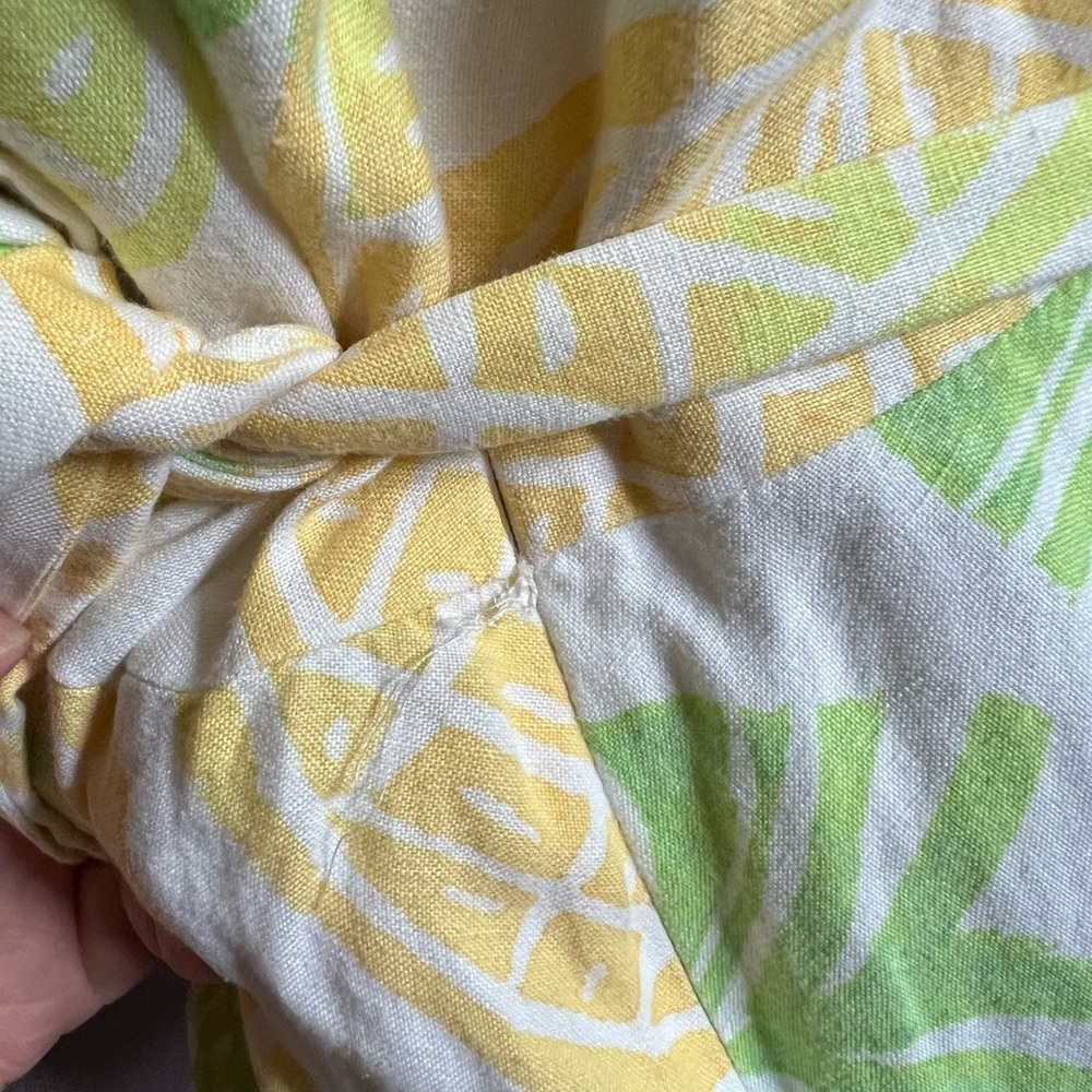 Sigrid Olsen Linen Pineapple Faux Wrap Dress Size… - image 6